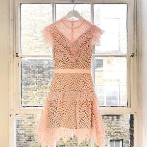 Self-Portrait Self Portrait Pink Abstract Triangle Lace Dress Like New US 2 UK 6